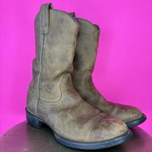 Ariat Brown Leather Round Toe Western Boot US 5.5